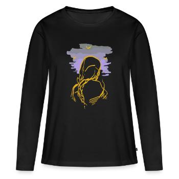 sorcière - T-shirt manches longues Premium bio Femme - noir - Devant - Julia (174cm)