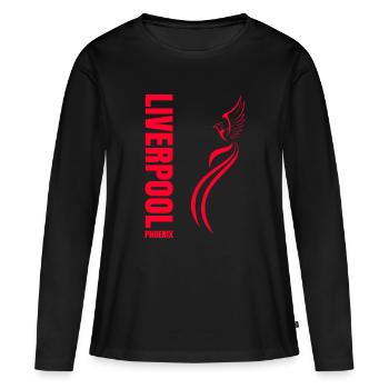 LIVERPOOL PHOENIX - T-shirt manches longues Premium bio Femme - noir - Devant - Julia (174cm)