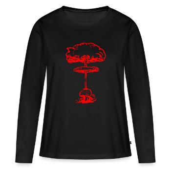 Nuklearer Pollenpilz (rot) - Frauen Premium Bio Langarmshirt - Schwarz - Vorne - Julia (174cm)