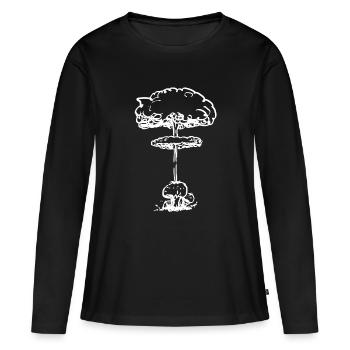 Nuklearer Pollenpilz (weiß) - Frauen Premium Bio Langarmshirt - Schwarz - Vorne - Julia (174cm)