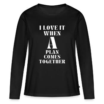 agence tous risques, série culte, fan de séries - T-shirt manches longues Premium bio Femme - noir - Devant - Julia (174cm)