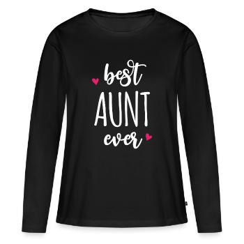 Beste Tante aller Zeiten - Frauen Premium Bio Langarmshirt - Schwarz - Vorne - Julia (174cm)