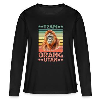 Orang-outan - T-shirt manches longues Premium bio Femme - noir - Devant - Julia (174cm)