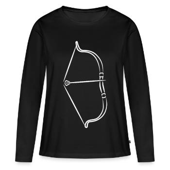 Arc et flèches - T-shirt manches longues Premium bio Femme - noir - Devant - Julia (174cm)