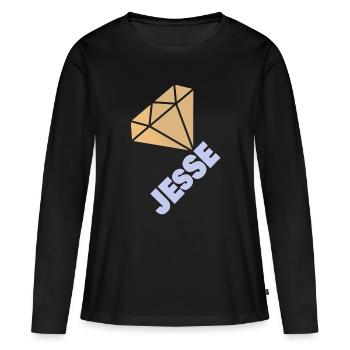Edel Jesse - Frauen Premium Bio Langarmshirt - Schwarz - Vorne - Julia (174cm)