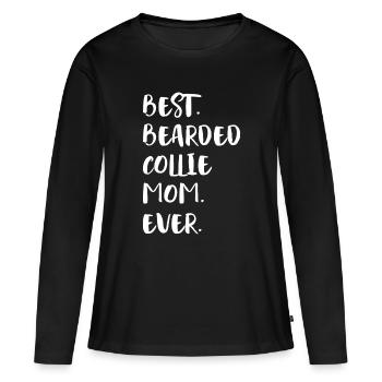Bearded Collie - Frauen Premium Bio Langarmshirt - Schwarz - Vorne - Julia (174cm)