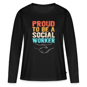 Social Worker Social Pedagogue Social Worker - Women's Premium Organic Long Sleeve Shirt - black - Front - Julia (174cm)