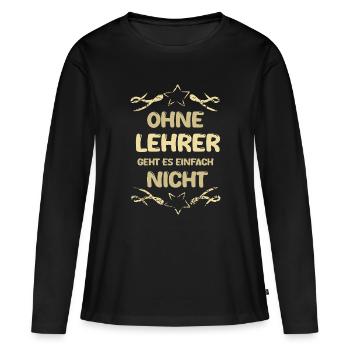 Lehrer Lehrer - Frauen Premium Bio Langarmshirt - Schwarz - Vorne - Julia (174cm)
