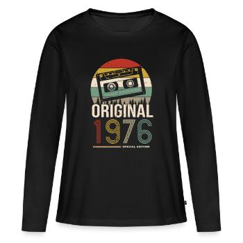 1976 anniversaire 1976 né en 1976 anniversaire - T-shirt manches longues Premium bio Femme - noir - Devant - Julia (174cm)