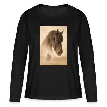 Friesentraum - Frauen Premium Bio Langarmshirt - Schwarz - Vorne - Julia (174cm)