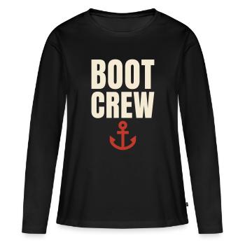 Look d’équipage de bateau, partenaire de voile de voile - T-shirt manches longues Premium bio Femme - noir - Devant - Julia (174cm)