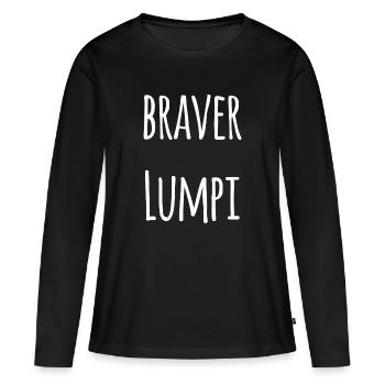 braver Lumpi Hund Haustier - Frauen Premium Bio Langarmshirt - Schwarz - Vorne - Julia (174cm)