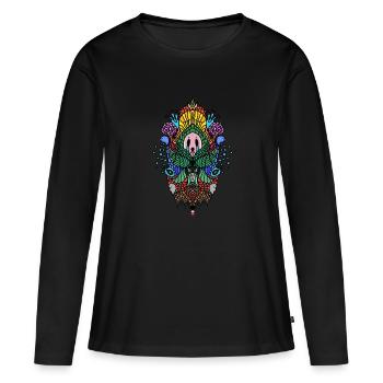création d'équilibre - T-shirt manches longues Premium bio Femme - noir - Devant - Julia (174cm)