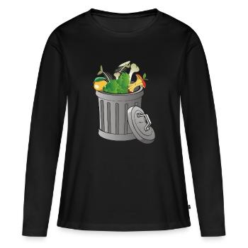 Trash - T-shirt manches longues Premium bio Femme - noir - Devant - Julia (174cm)