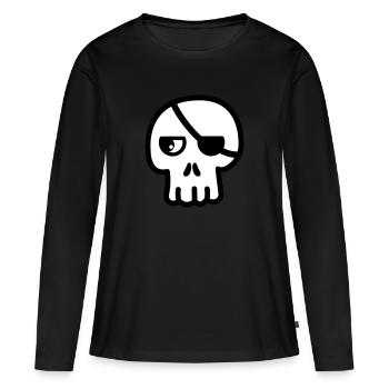 Skull Eye Patch Kawaii - Women's Premium Organic Long Sleeve Shirt - black - Front - Julia (174cm)