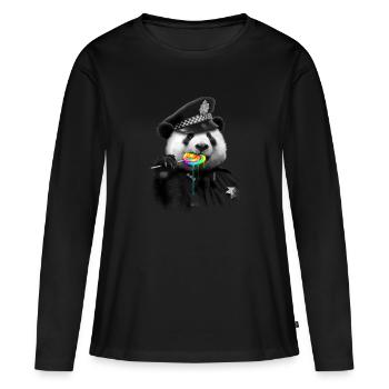 LOLLYPOP COP - T-shirt manches longues Premium bio Femme - noir - Devant - Julia (174cm)