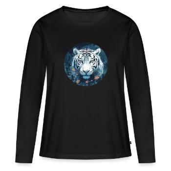 Tiger - Frauen Premium Bio Langarmshirt - Schwarz - Vorne - Julia (174cm)