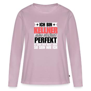 Perfekter Kellner - Frauen Premium Bio Langarmshirt - Altrosa - Vorne - Julia (174cm)