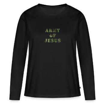 Jesus is Lord, Saves, Christ, Army, Bible, Army - Women's Premium Organic Long Sleeve Shirt - black - Front - Julia (174cm)