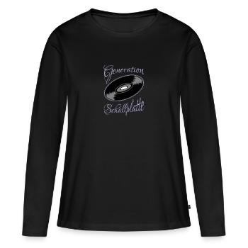 alt, lustiger Spruch, älter werden, altern - Frauen Premium Bio Langarmshirt - Schwarz - Vorne - Julia (174cm)