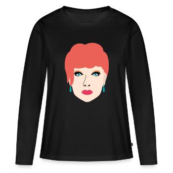 Hübsches Porträt mit roten Haaren - Frauen Premium Bio Langarmshirt - Schwarz - Vorne - Julia (174cm)