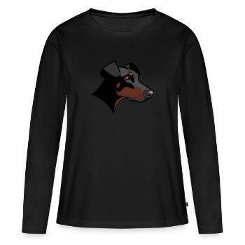 Doberman - Nessie - T-shirt manches longues Premium bio Femme - noir - Devant - Julia (174cm)
