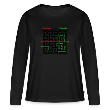 Parkour Maze parkour vs personnes - T-shirt manches longues Premium bio Femme - noir - Devant - Julia (174cm)