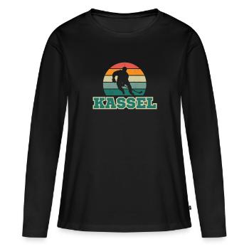 Kassel, ma ville ! - T-shirt manches longues Premium bio Femme - noir - Devant - Julia (174cm)