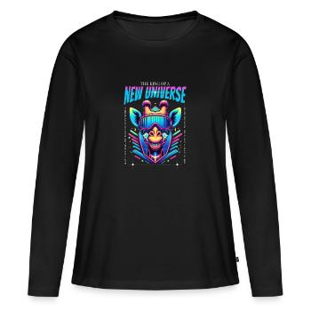 Girafe royale - T-shirt manches longues Premium bio Femme - noir - Devant - Julia (174cm)