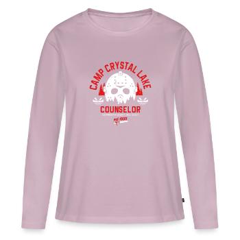 Conseiller du Camp Crystal Lake - T-shirt manches longues Premium bio Femme - rose poudré - Devant - Julia (174cm)