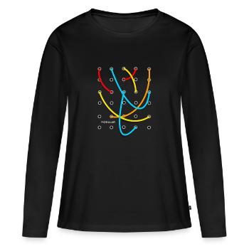 Synthétiseur modulaire - T-shirt manches longues Premium bio Femme - noir - Devant - Julia (174cm)