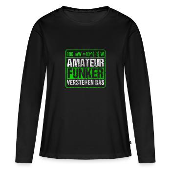 Amateurfunk Funker Funkgerät Amateurfunker Geschen - Frauen Premium Bio Langarmshirt - Schwarz - Vorne - Julia (174cm)