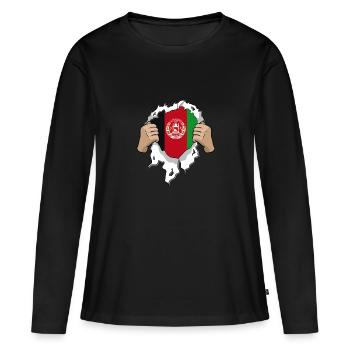 Afghanistan Motorrad Helm Motorradfahrer - Frauen Premium Bio Langarmshirt - Schwarz - Vorne - Julia (174cm)