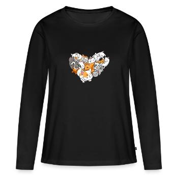 Cute Kitten Feline Kitty Owner Cats Cat Mom Cat - Women's Premium Organic Long Sleeve Shirt - black - Front - Julia (174cm)