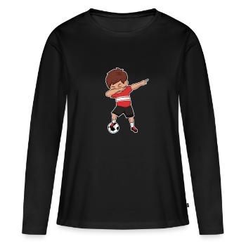 Dabbing Soccer Player Red Soccer Sports Team - Women's Premium Organic Long Sleeve Shirt - black - Front - Julia (174cm)