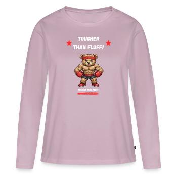 Cool Teddy Boxer - AI-Generated - Women's Premium Organic Long Sleeve Shirt - dusky pink - Front - Julia (174cm)