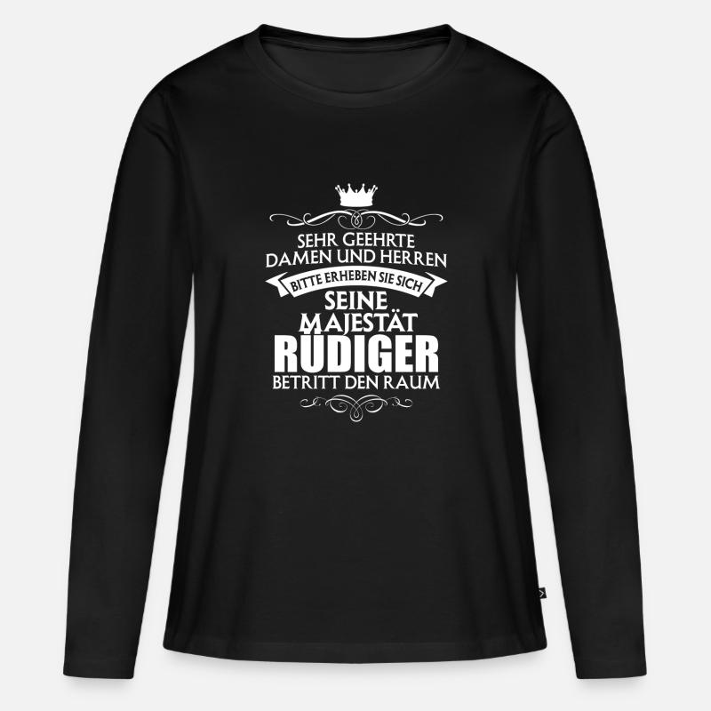 RÜDIGER - Majestät - Frauen Premium Bio Langarmshirt - Schwarz
