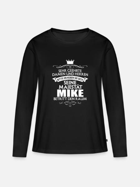 MIKE - Majestät - Frauen Premium Bio Langarmshirt - Schwarz