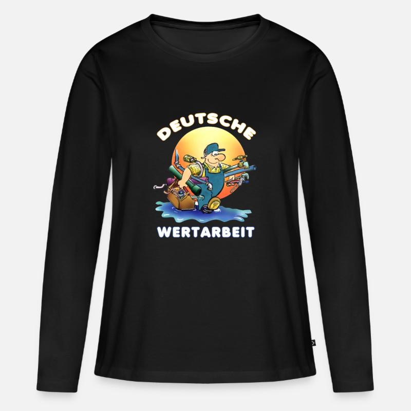 Handwerker - Frauen Premium Bio Langarmshirt - Schwarz