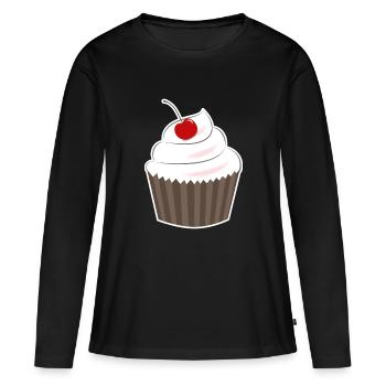 muffin - T-shirt manches longues Premium bio Femme - noir - Devant - Julia (174cm)
