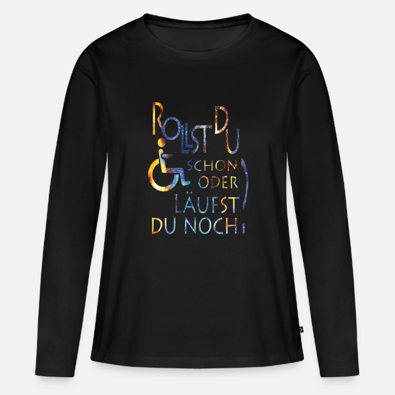 Rollst du schon farbig - Frauen Premium Bio Langarmshirt - Schwarz