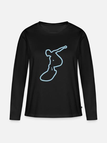 Surfer Surfer - Frauen Premium Bio Langarmshirt - Schwarz