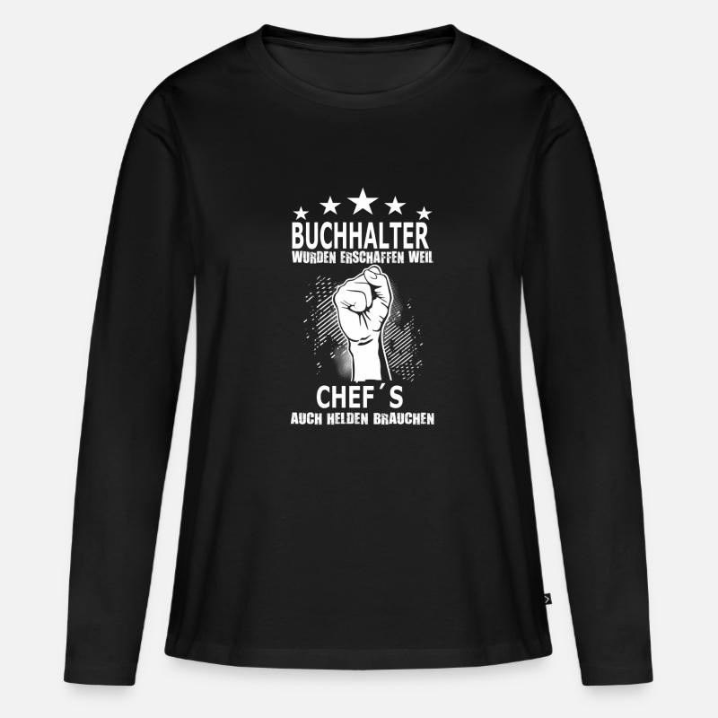 buchhalter_chefs - Frauen Premium Bio Langarmshirt - Schwarz