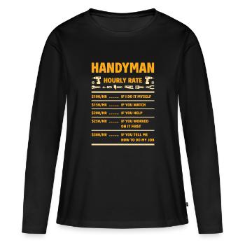 Handyman Horaire - T-shirt manches longues Premium bio Femme - noir - Devant - Julia (174cm)