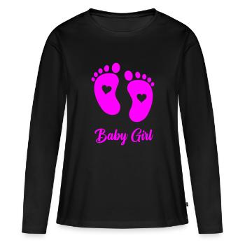 Bébé - T-shirt manches longues Premium bio Femme - noir - Devant - Julia (174cm)