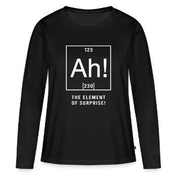 Ah the element of surprise - Women's Premium Organic Long Sleeve Shirt - black - Front - Julia (174cm)