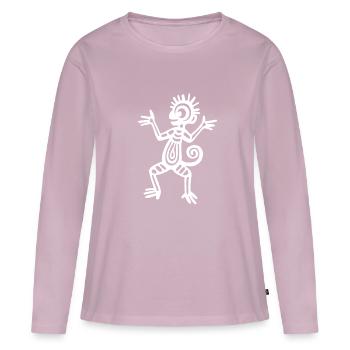 Culture des Incas, singes, singes - T-shirt manches longues Premium bio Femme - rose poudré - Devant - Julia (174cm)