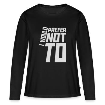 Je préfère ne pas - T-shirt manches longues Premium bio Femme - noir - Devant - Julia (174cm)