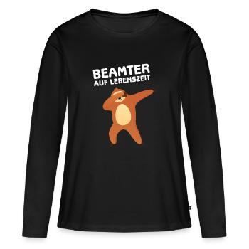 Beamter Auf Lebenszeit - Faultier Dabbing - Frauen Premium Bio Langarmshirt - Schwarz - Vorne - Julia (174cm)