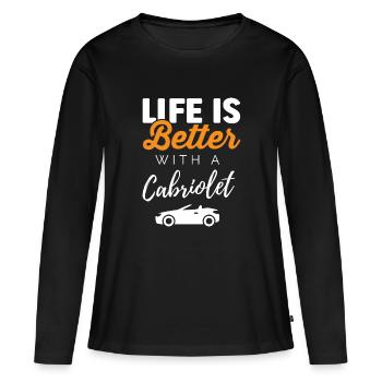 La vie est meilleure avec un cabriolet convertible - T-shirt manches longues Premium bio Femme - noir - Devant - Julia (174cm)